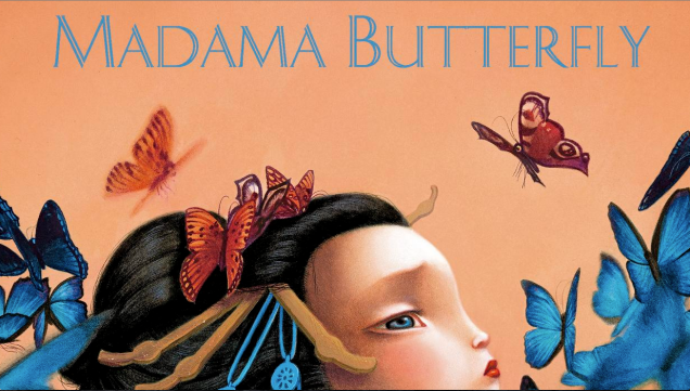 Madame Butterfly. La imagen está tomada de la portada del excelente libro ilustrado Madame Butterfly, de Benjamin Lacombe, editado por la editorial Edelvives. http://image.casadellibro.com/a/l/t0/24/9788426392824.jpg